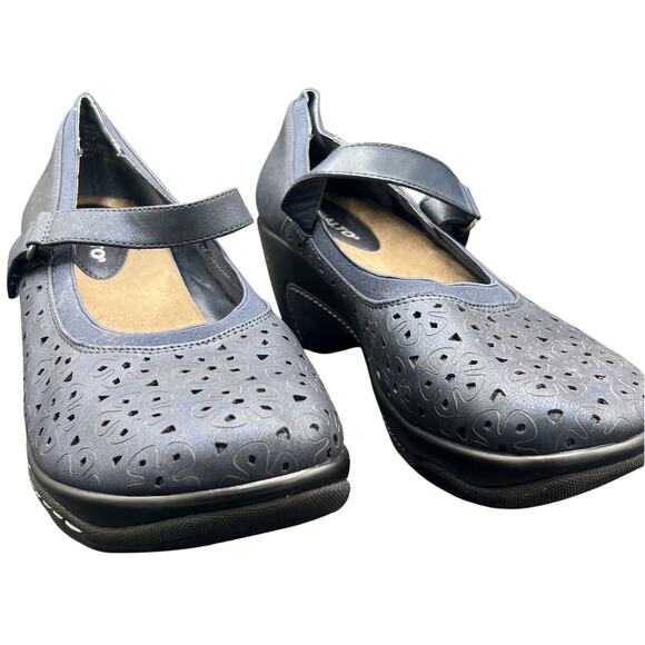 đź–¤ Rialto Visalia Womens US 11M Mary Jane Wedge Heels Perforated Comfort Shoes - Picture 4 of 4